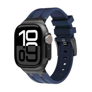 AP Silicone Watch Band For Apple Watch Series 10 42mm(Black Blue)