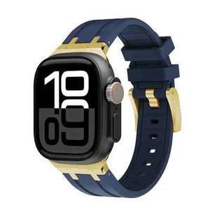 AP Silicone Watch Band For Apple Watch Series 10 42mm(Gold Blue)