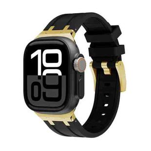 AP Silicone Watch Band For Apple Watch Series 10 46mm(Gold Black)