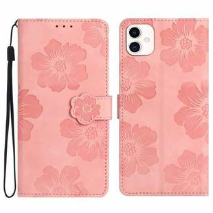 For Samsung Galaxy A05 Flower Embossing Pattern Leather Phone Case(Pink)