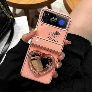 For Samsung Galaxy Z Flip3 5G Love Mirror Style Fold Hinge Phone Case(Pink)