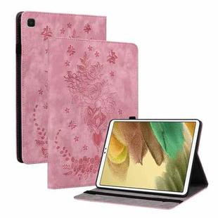 For Samsung Galaxy A7 Lite T220 / T225 Butterfly Rose Embossed Leather Tablet Case(Pink)