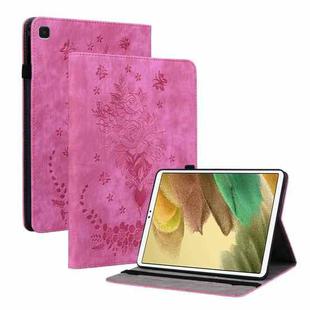 For Samsung Galaxy A7 Lite T220 / T225 Butterfly Rose Embossed Leather Tablet Case(Rose Red)