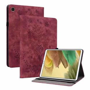 For Samsung Galaxy A7 Lite T220 / T225 Butterfly Rose Embossed Leather Tablet Case(Red)
