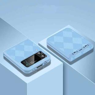 For Samsung Galaxy Z Flip4 Diamond Lattice Texture Fold Hinge Phone Case(Blue)