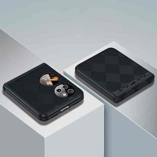 For Huawei P50 Pocket Diamond Lattice Texture Fold Hinge Phone Case(Black)