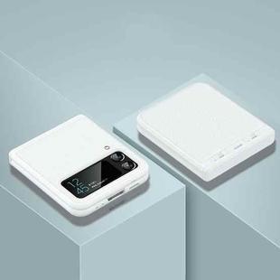 For Samsung Galaxy Z Flip4 Litchi Texture Fold Hinge Phone Case(White)