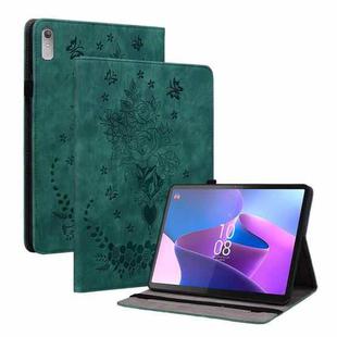 For Lenovo Tab P11 Gen 2 11.5 Butterfly Rose Embossed Leather Tablet Case(Green)