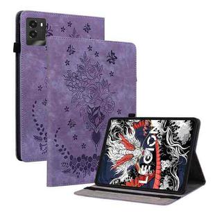 For Lenovo Legion Y700 2025 Butterfly Rose Embossed Leather Tablet Case(Purple)