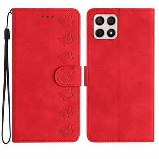 For Honor X8 / X30i Seven Butterflies Embossed Leather Phone Case(Red)