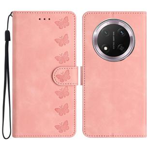 For Honor X9C Seven Butterflies Embossed Leather Phone Case(Pink)