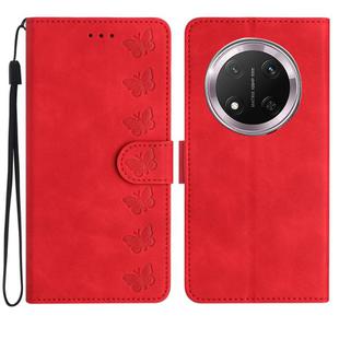 For Honor X9C Seven Butterflies Embossed Leather Phone Case(Red)