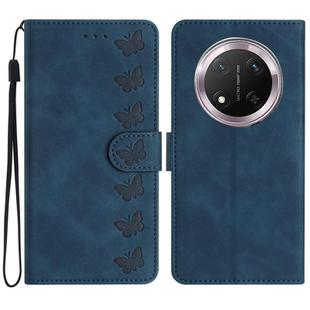 For Honor X9C Seven Butterflies Embossed Leather Phone Case(Blue)