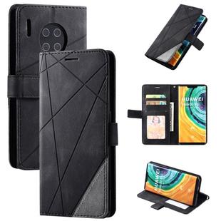 For Huawei Mate 30 Pro Skin Feel Splicing Horizontal Flip Leather Case with Holder & Card Slots & Wallet & Photo Frame(Black)