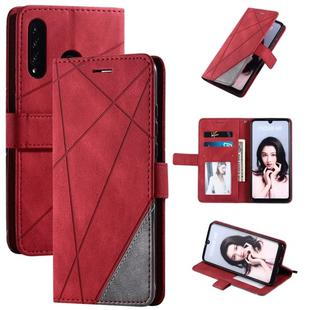 For Huawei P30 Lite Skin Feel Splicing Horizontal Flip Leather Case with Holder & Card Slots & Wallet & Photo Frame(Red)