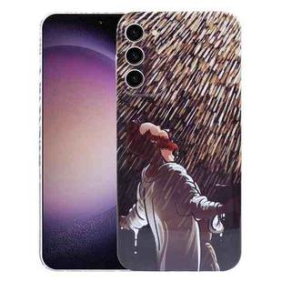 For Samsung Galaxy S23 5G Precise Hole Oil Painting Pattern PC Phone Case(Rain)