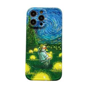 For iPhone 14 Pro Oil Painting Pattern IMD Straight TPU Phone Case(Field)