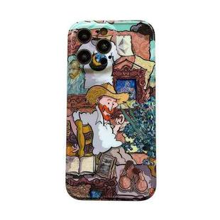 For iPhone 12 Pro Max Oil Painting Pattern IMD Straight TPU Phone Case(Gallery)