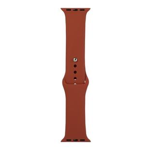 For Apple Watch Series 8&7 41mm / SE 2&6&SE&5&4 40mm / 3&2&1 38mm Silicone Watch Band, Short Section (female)(Saddle Brown)