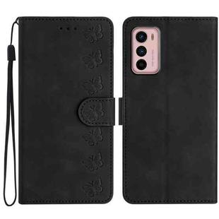 For Motorola Moto G42 Seven Butterflies Embossed Leather Phone Case(Black)