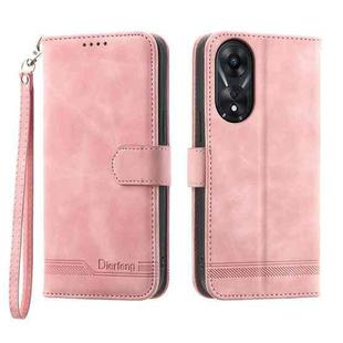 For OPPO A78 5G Global/A58x Global/A1x 5G Dierfeng Dream Line TPU + PU Leather Phone Case(Pink)