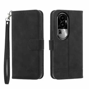 For OPPO Reno10 5G Dierfeng Dream Line TPU + PU Leather Phone Case(Black)