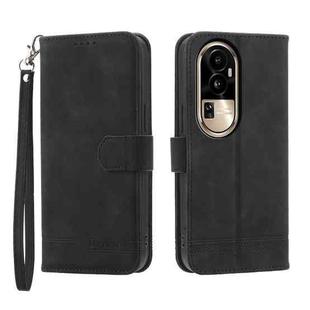 For OPPO Reno10 Pro 5G Dierfeng Dream Line TPU + PU Leather Phone Case(Black)