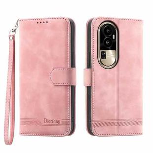 For OPPO Reno10 Pro 5G Dierfeng Dream Line TPU + PU Leather Phone Case(Pink)