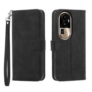For OPPO Reno10 Pro+ 5G Dierfeng Dream Line TPU + PU Leather Phone Case(Black)