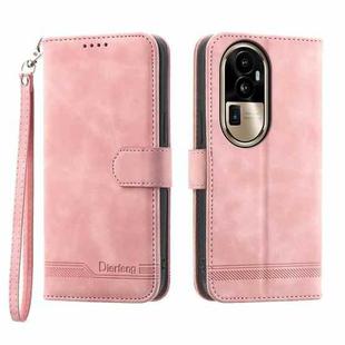 For OPPO Reno10 Pro+ 5G Dierfeng Dream Line TPU + PU Leather Phone Case(Pink)