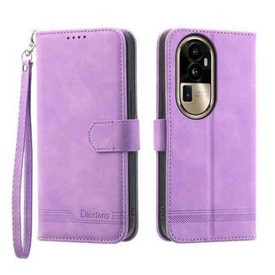 For OPPO Reno10 Pro+ 5G Dierfeng Dream Line TPU + PU Leather Phone Case(Purple)