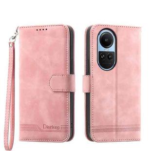 For OPPO Reno10 Global/Reno10 Pro Global Dierfeng Dream Line TPU + PU Leather Phone Case(Pink)