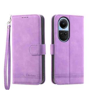 For OPPO Reno10 Global/Reno10 Pro Global Dierfeng Dream Line TPU + PU Leather Phone Case(Purple)