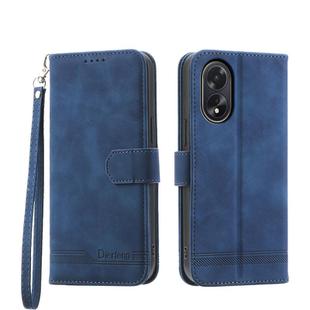 For OPPO A38 4G Dierfeng Dream Line TPU + PU Leather Phone Case(Blue)