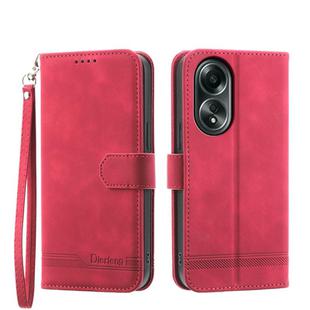 For OPPO A58 4G Dierfeng Dream Line TPU + PU Leather Phone Case(Red)