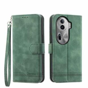 For OPPO Reno11 Pro China Dierfeng Dream Line TPU + PU Leather Phone Case(Green)