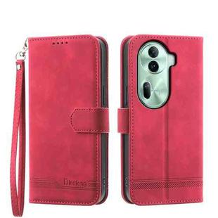 For OPPO Reno11 China Dierfeng Dream Line TPU + PU Leather Phone Case(Red)