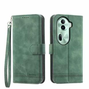 For OPPO Reno11 China Dierfeng Dream Line TPU + PU Leather Phone Case(Green)