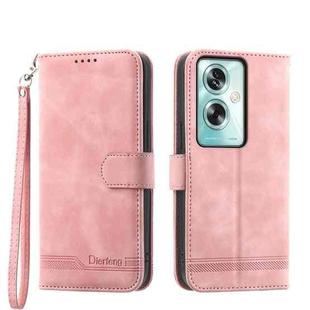 For OPPO A79 5G Dierfeng Dream Line TPU + PU Leather Phone Case(Pink)