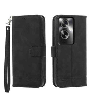 For OPPO A2 Dierfeng Dream Line TPU + PU Leather Phone Case(Black)