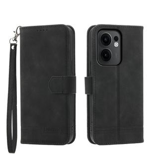 For OPPO Reno13 F 4G / 5G Dierfeng Dream Line TPU Hybrid PU Leather Phone Case(Black)
