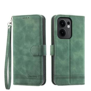 For OPPO Reno13 F 4G / 5G Dierfeng Dream Line TPU Hybrid PU Leather Phone Case(Green)