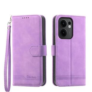 For OPPO Reno13 F 4G / 5G Dierfeng Dream Line TPU Hybrid PU Leather Phone Case(Purple)