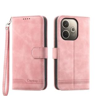 For OPPO A5 PRO 5G Global Dierfeng Dream Line TPU Hybrid PU Leather Phone Case(Pink)