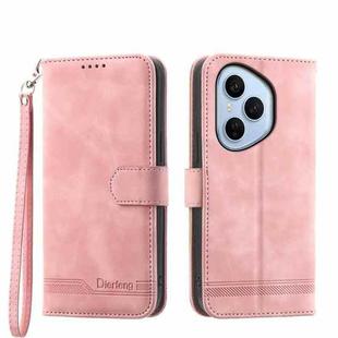 For OPPO Reno14 Global / Reno14 F 5G Dierfeng Dream Line TPU Hybrid PU Leather Phone Case(Pink)