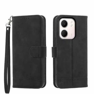 For OPPO A5x 5G / A3 4G / 5G / A3x 4G / 5G Dierfeng Dream Line TPU Hybrid PU Leather Phone Case(Black)