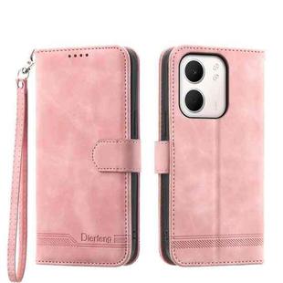 For OPPO A5x 5G / A3 4G / 5G / A3x 4G / 5G Dierfeng Dream Line TPU Hybrid PU Leather Phone Case(Pink)