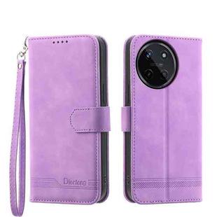 For Realme 11 4G Dierfeng Dream Line TPU + PU Leather Phone Case(Purple)