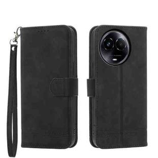 For Realme 11 5G Dierfeng Dream Line TPU + PU Leather Phone Case(Black)