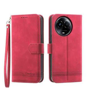 For Realme 11 5G Dierfeng Dream Line TPU + PU Leather Phone Case(Red)